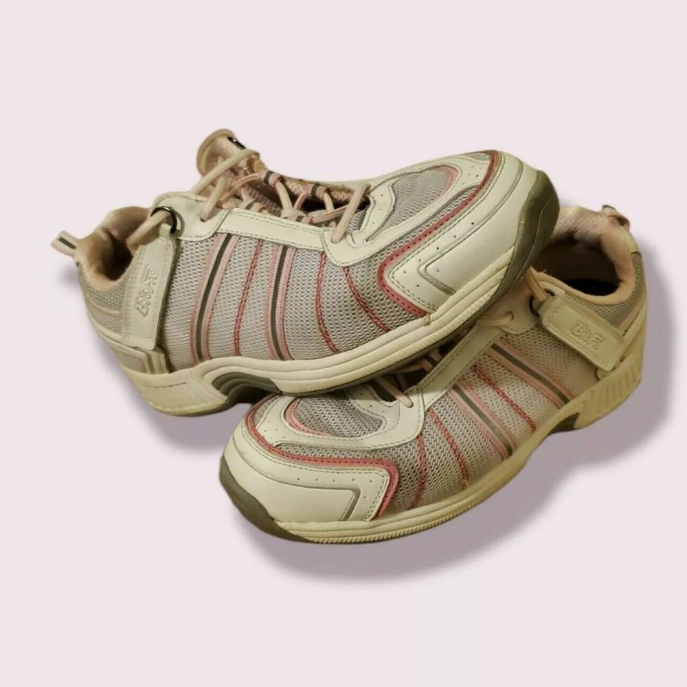ORTHOFEET BioFit 916 Women's White Pink Athletic Sneaker Shoes Sz 9.5 4E WIDE